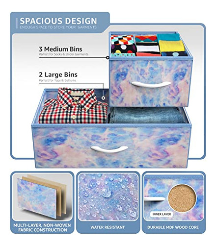 Cómoda Sorbus Con 5 Cajones - Cómoda De Almacenamiento De Mu