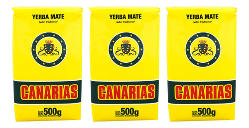 Yerba Mate Canarias Importada Tradicional 500 Gr. X 3 Unid