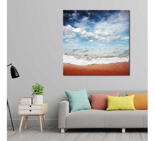 Cuadro Cista De Playa Costa España Paraiso Mar Canvas 60x60