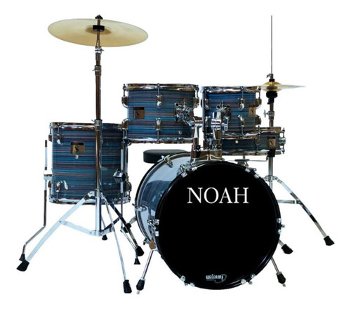 Bateria Acústica Noah Sc5 Jr Poplar 16  Funny Striped