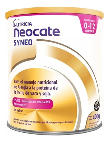 Neocate Syneo  Fórmula Alergia Leche De Vaca Y Soja 400g Sabor S/sabor