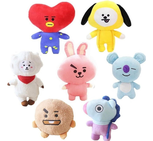 Peluche Grande Y Suave Smilewill Bt21, 22 Cm, 7 Piezas (tata