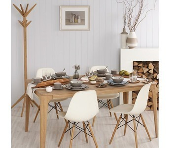 Silla Eames Dsw Base Madera Pack Combo 2 Unidades Premium
