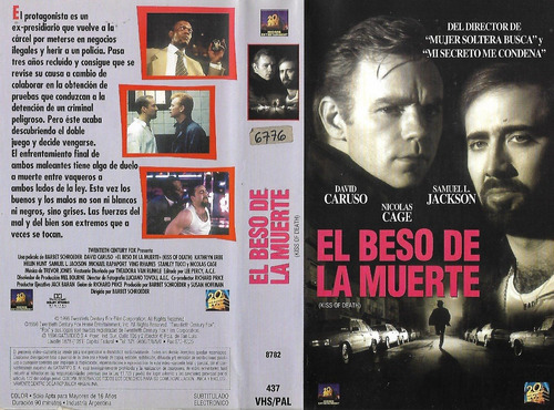 El Beso De La Muerte Vhs Nicolas Cage David Caruso Samuel L.