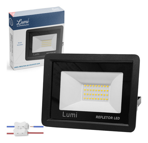 Kit 3 Refletor Led 100w Holofote Lumi Ip67 Prova D'água 3500k Branco Quente 110v/220v Bivolt