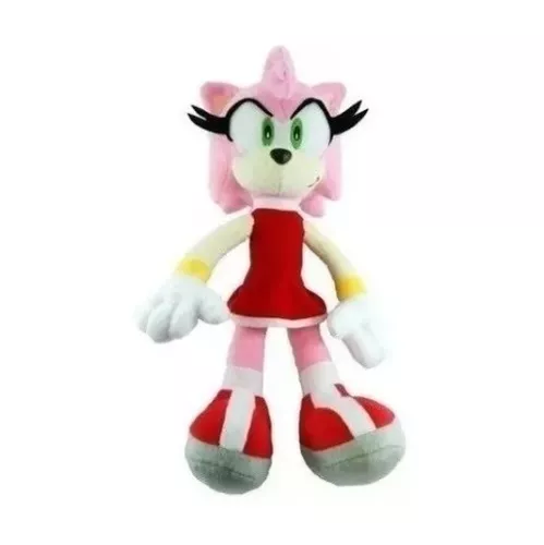 Aplique em Acrílico Personagem Amy Rose - Sonic Colorido com base ( 3 peças  )