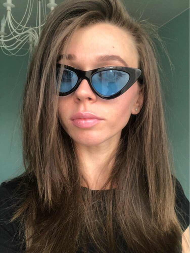 Óculos Lolita Cat Eye Le Specs Gatinho Preto Com Lente Azul