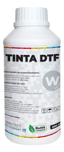 Tinta Para Dtf 500ml Premium Tinta Textil Direct To Film