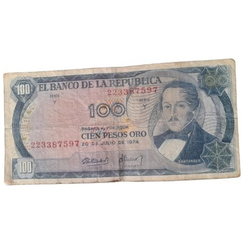 Billete 100 Pesos 20 Julio 1974 Colombia