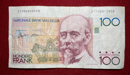 Billete 100 Francos Bélgica 1989 Pick 142a.6 Hendrik Beyaert