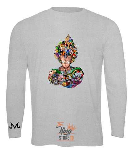 Polera Manga Larga, Majin Vegeta, Malvado, Dragon Ball, Fans