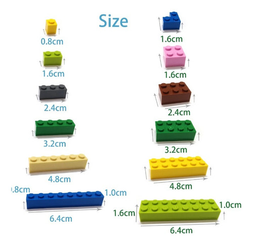40 Bloques Construcción Compatible 4 X 2 Gruesos Piel Tienda