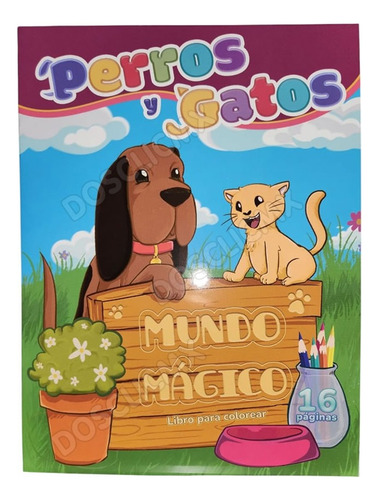 10 Libros Colorear Fiesta Infantil Mascotas Perro Gatos