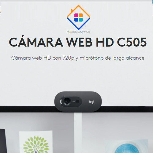 Cámara Web Hd Logitech C505 720p Micrófono Largo Alcance