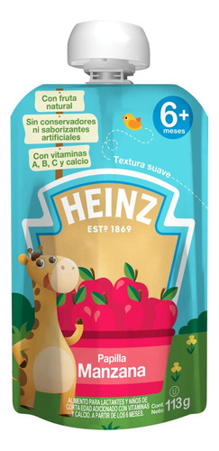 Papilla Para Bebé De Manzana Con Calcio 113g Heinz