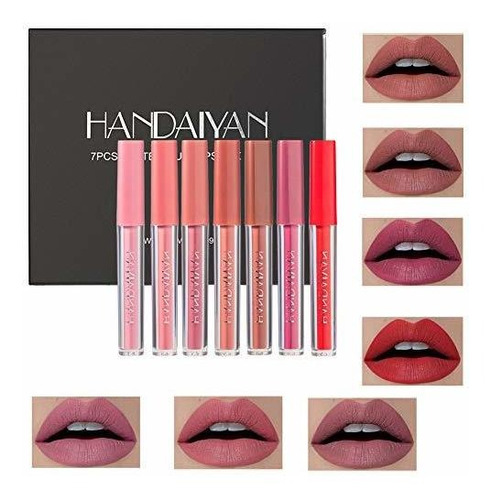 Lápices Labiales - 7 Color Set Matte Vlevet Lip Gloss Matte 