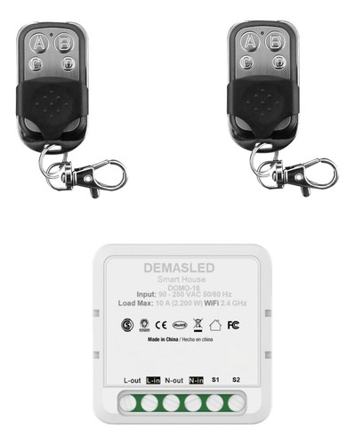 2 Controles Remotos Rf + 1 Interruptor Smart Switch Domotica