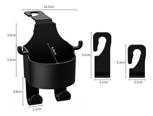 Soporte Para Vasos Para Respaldo De Asiento De Coche, Gancho