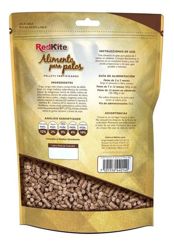 Imagen 3 de 3 de Alimento Para Patos Mezcla Semillas 1kg Redkite Fl4014