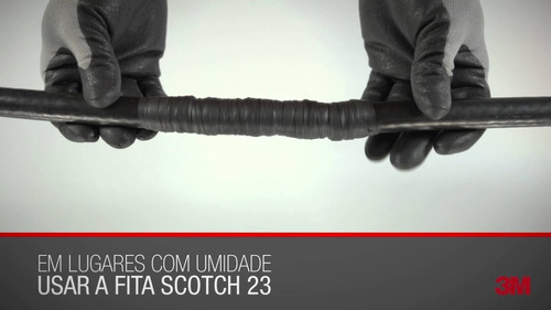 Scotch 3m 23 Fita Isolante Auto Fusão 19mm X 10m Cor Preto