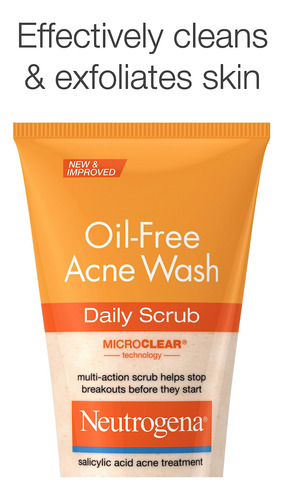Exfoliante Facial Neutrogena, Sin Aceite, Acné, 2% Ácido Sal
