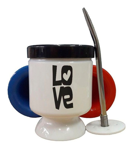 Mate Plastico Letras Love Amor Corazon M2