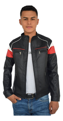 Chaqueta Combinada Negra Para Hombre