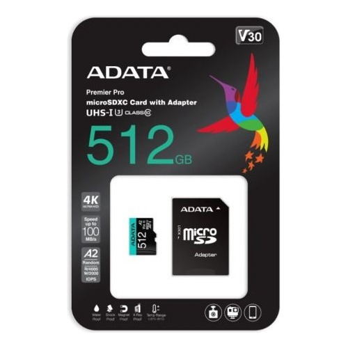 Micro Sd Adata De 512gb De Alta Velocidad Clase 10 Original