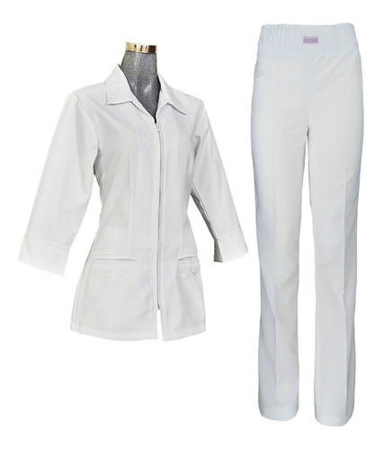 Uniforme De Enfermería Filipina Y Pantalón Blanco Para Dama