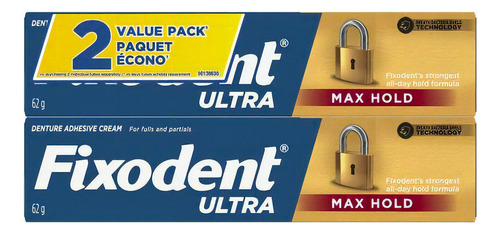 Fixador Para Dentadura Ultra Forte Fixodent 62,4g 2 Tubos