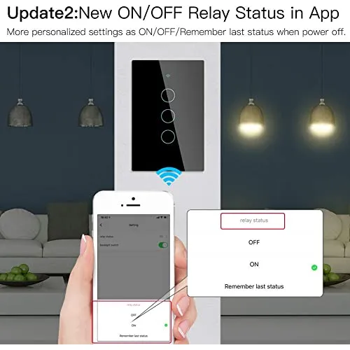 Interruptor De Pared Inteligente Moesgo Wifi, Panel De Vidri