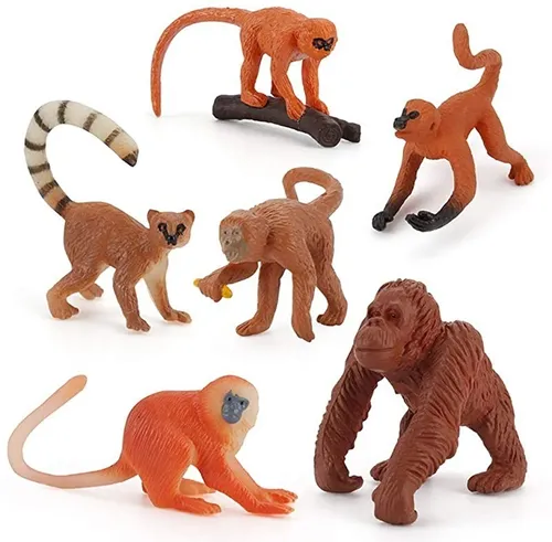 Juguete Figuras De Animales De La Selva X6 Monos