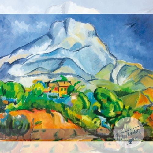 Imagem 1 de 2 de Releitura Mont Sainte-victoire Cézanne Pintado A Mão 50x40cm