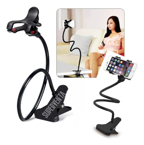 Soporte Flexible Gancho Para Celular Mesa Y Auto 360