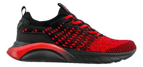 Tenis Caballero Deportivo Running Ligeros Charly 1086396 Negro/rojo