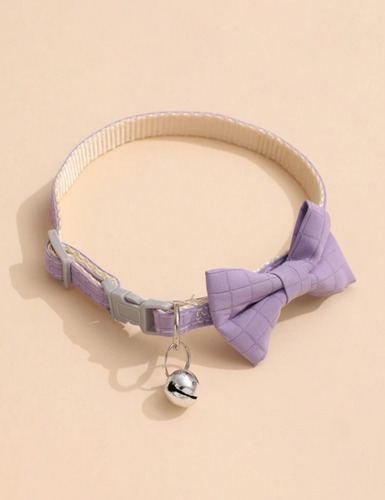 Collar Con Moño Para Gato O Perro. Elegi Color. Color Violeta Mono Tamaño Del Collar Único