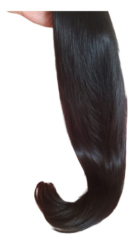 80cm 50g Cabelo Brasileiro Premium Castanho Natural Liso