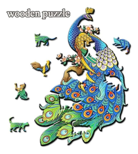 Puzzles Rompecabeza Madera Pavorreal 205 Pzas Dificultad 5a