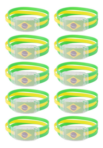 Pulsera National Flag Glow, 10 Unidades, Ventiladores Abdomi