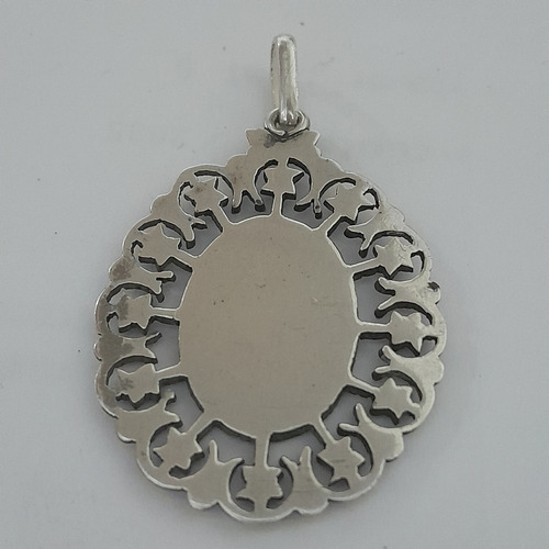 Medalla Antigua Religiosa, Plata , Baño De Oro Y Marquesitas Plata (Usado)