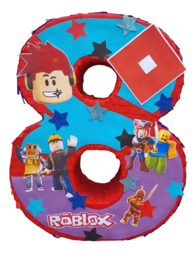 Piñata Artesanal Número 8 Roblox