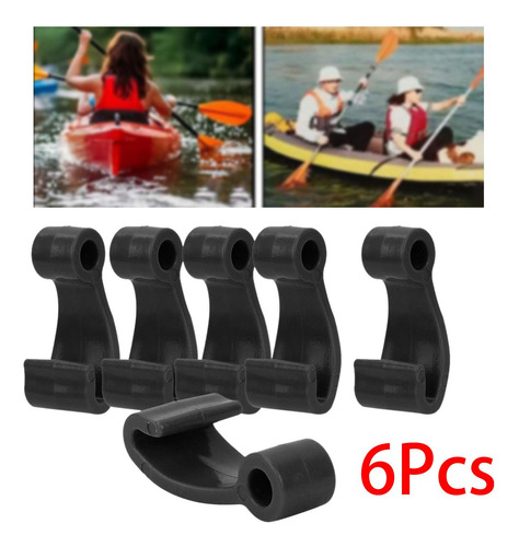 6x Bungee Shock Cord Gancho Ganchos En Forma De J Negro