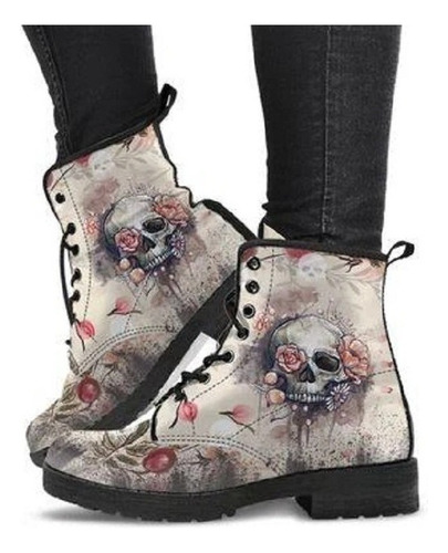 Botas Altas Con Estampado De Calaveras Y Flores 2024