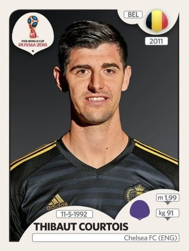 Lámina Album Mundial Rusia 2018 / Thibaut Courtois