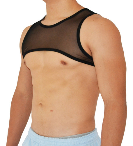 Crop Top Arnés Transparencia Mesh Para Hombre Sexy D´bose