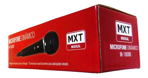 Imagem 3 de 6 de Microfone Dinâmico Vocal Karaoke Mxt M1800b Cabo 3 Metros