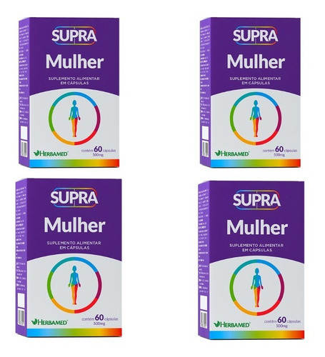 Vitamina Supra Mulher Zero Açúcar Kit Promocional 240 Dias Sabor Sem sabor