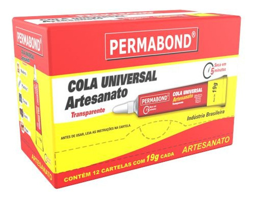 Cola Universal Artesanato 19g - Kit Com 15 Cor Transparente