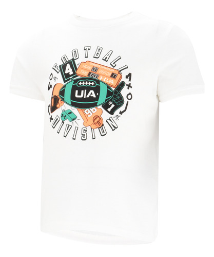 Remera Urbana Under Armour Football Equipment Niño En Blanco