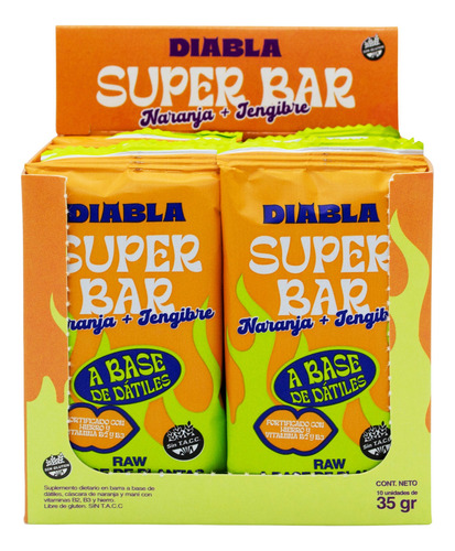 Better Diabla Super Bar Naranja Jengibre Suplemento X10 3c